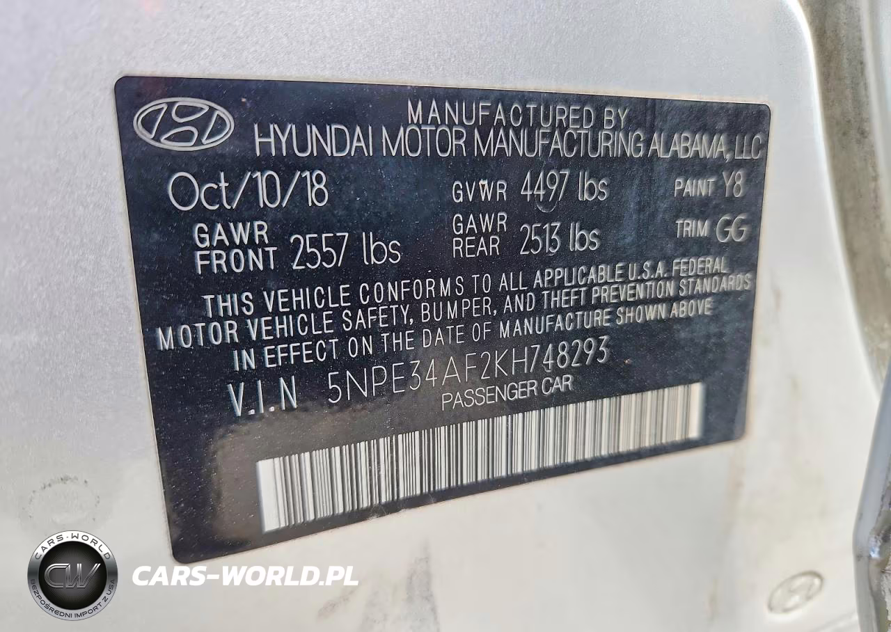 2019 Hyundai Sonata Sel VIN:5NPE34AF2KH748293 - 12