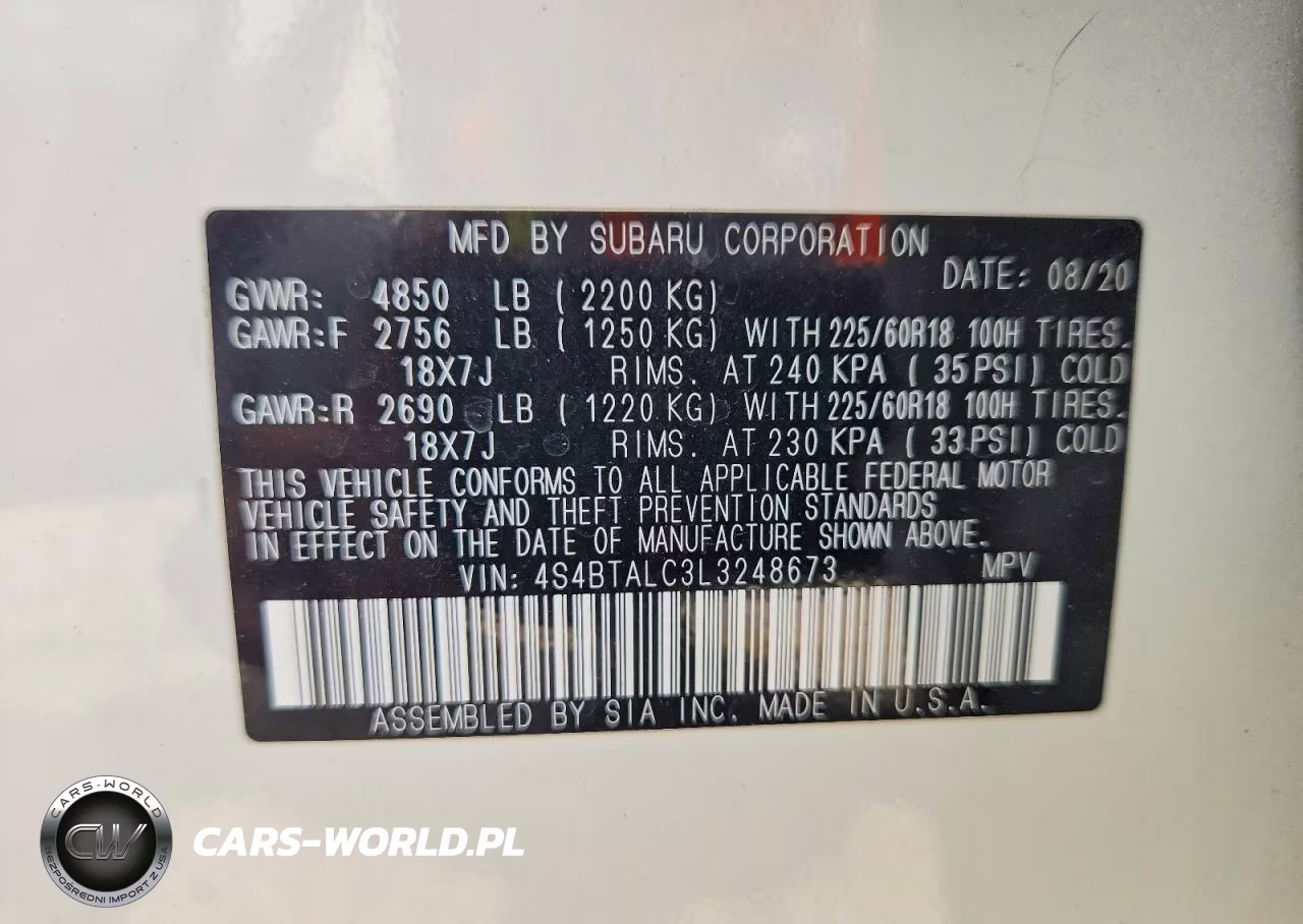 2020 Subaru Outback Limited VIN:4S4BTALC3L3248673 - 12