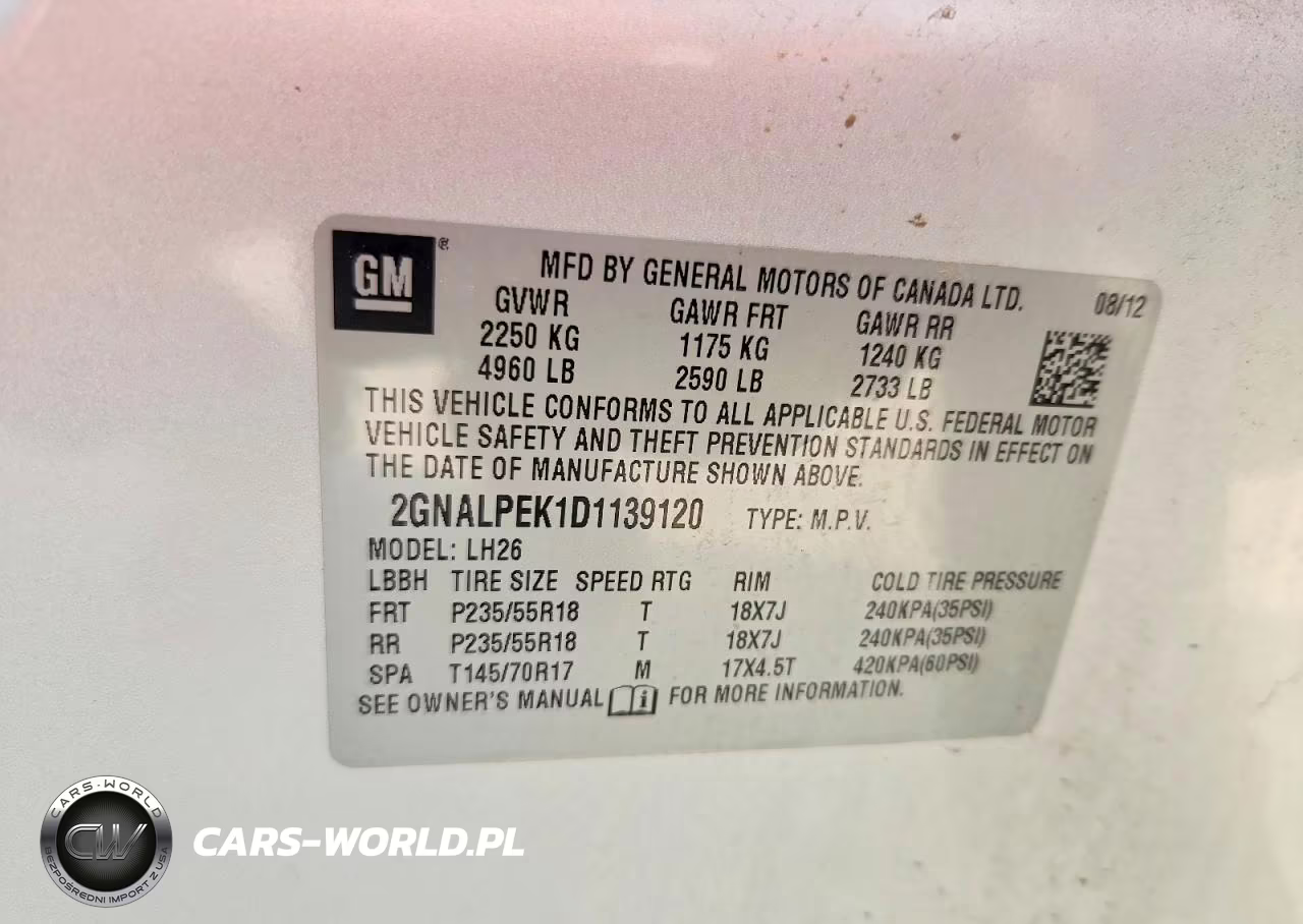 2013 Chevrolet Equinox Lt VIN:2GNALPEK1D1139120 - 13