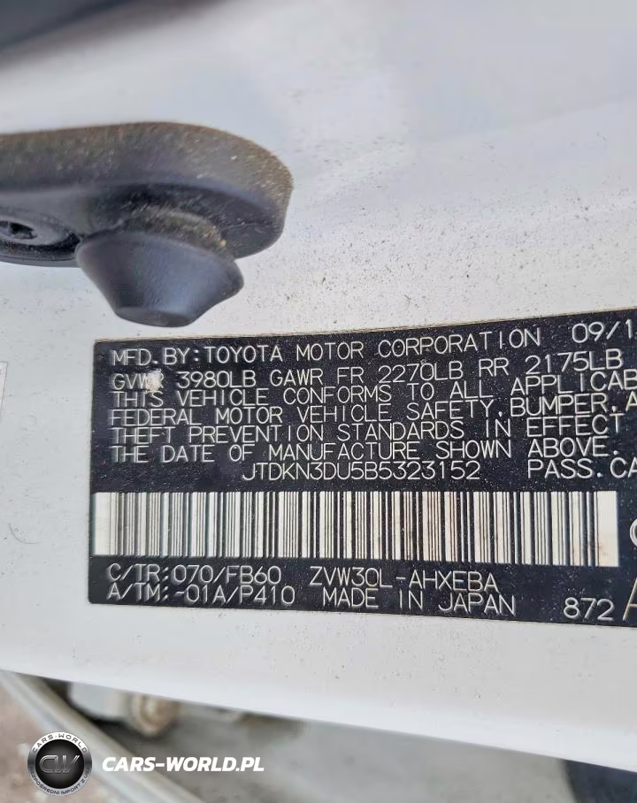 2011 Toyota Prius Two VIN:JTDKN3DU5B5323152 - 12