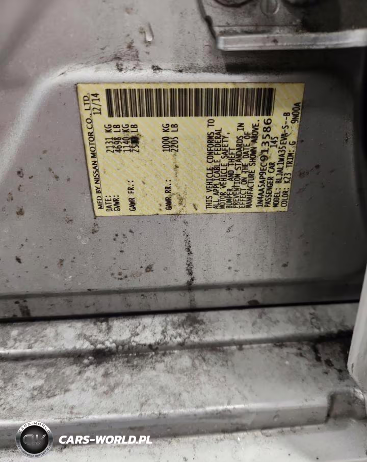 2014 Nissan Maxima 3.5 Sv VIN:1N4AA5AP9EC913586 - 12