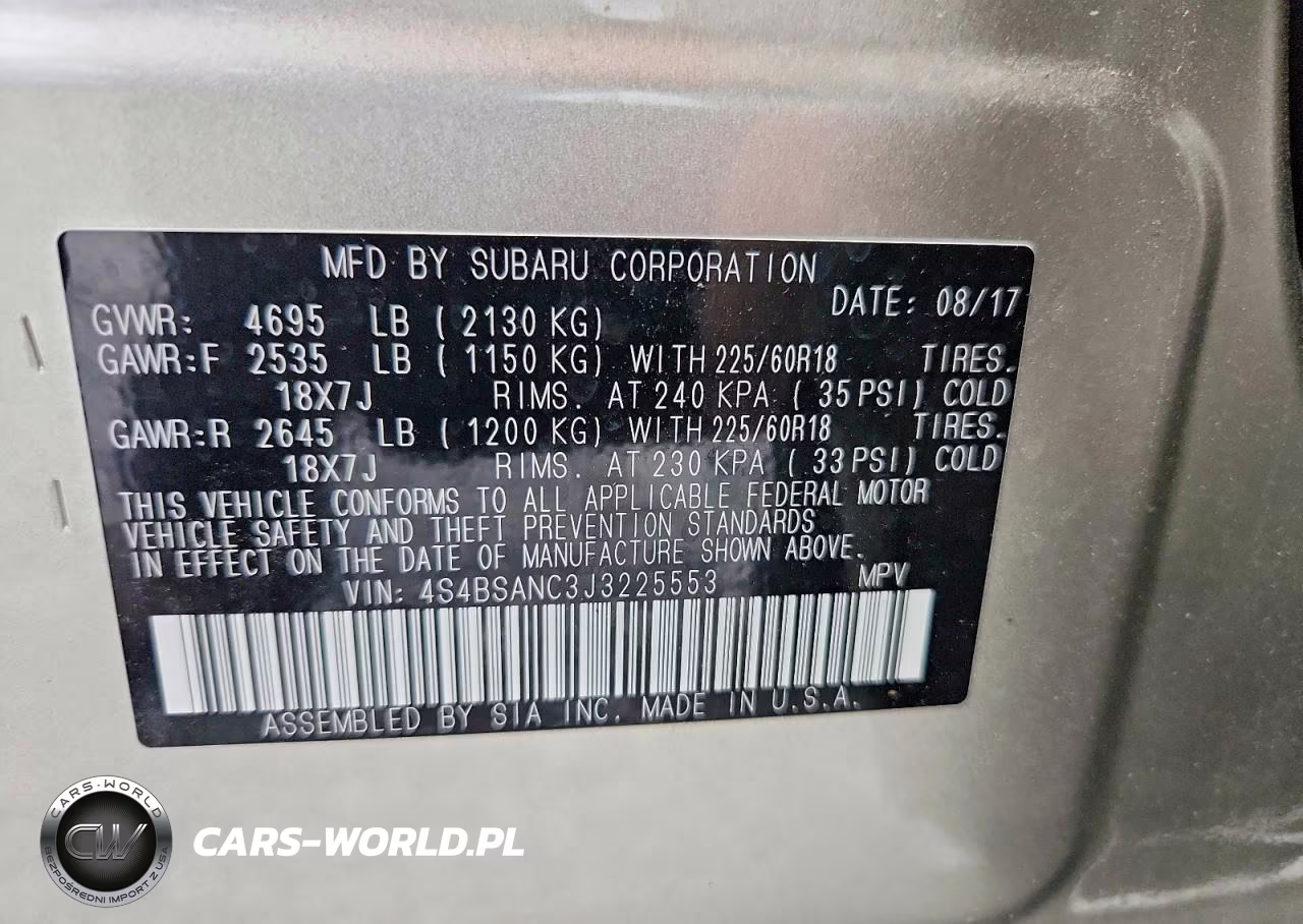 2018 Subaru Outback 2.5I Limited VIN:4S4BSANC3J3225553 - 14