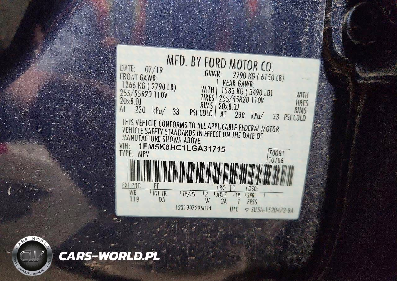 2020 Ford Explorer Platinum VIN:1FM5K8HC1LGA31715 - 13