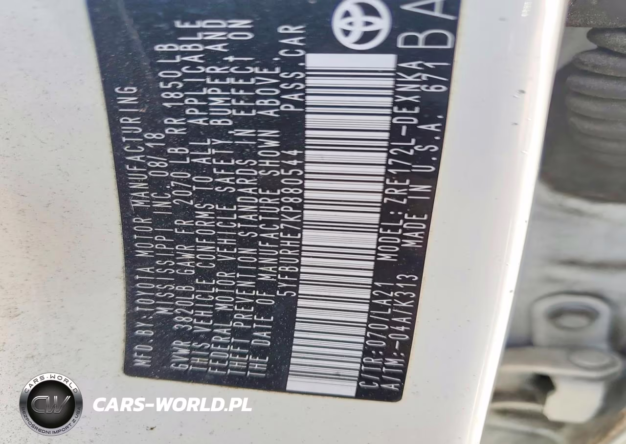 2019 Toyota Corolla Xle VIN:5YFBURHE7KP880544 - 12