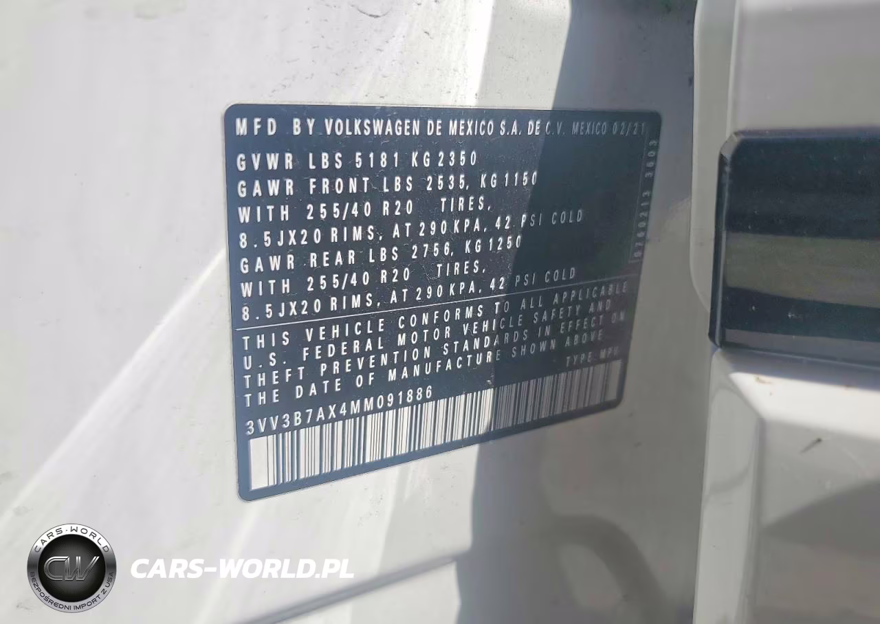 2021 Volkswagen Tiguan Se VIN:3VV3B7AX4MM091886 - 13