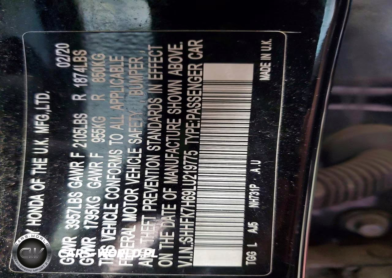 2020 Honda Civic Ex VIN:SHHFK7H69LU219775 - 13
