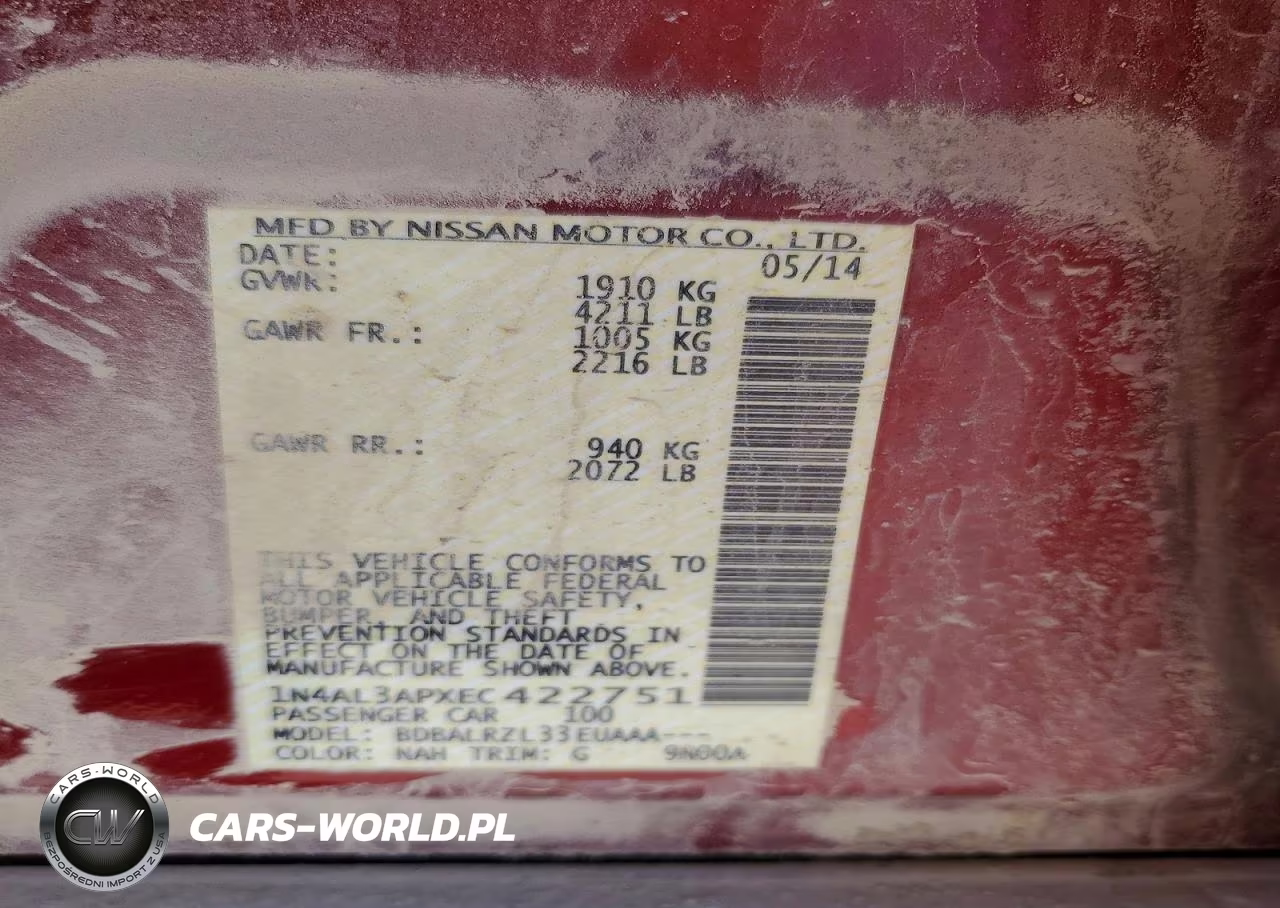 2014 Nissan Altima 2.5 VIN:1N4AL3APXEC422751 - 12