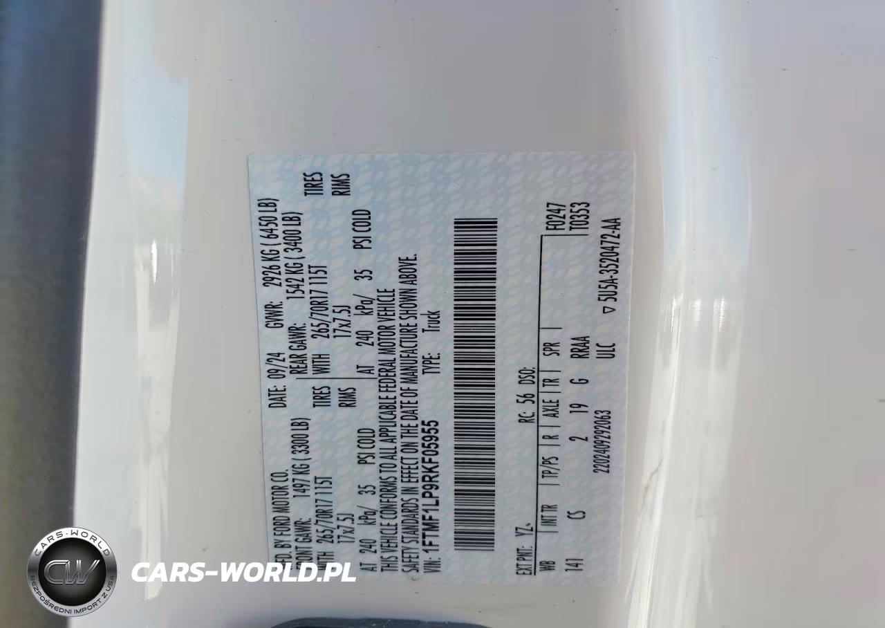 2024 Ford F150 VIN:1FTMF1LP9RKF05955 - 12