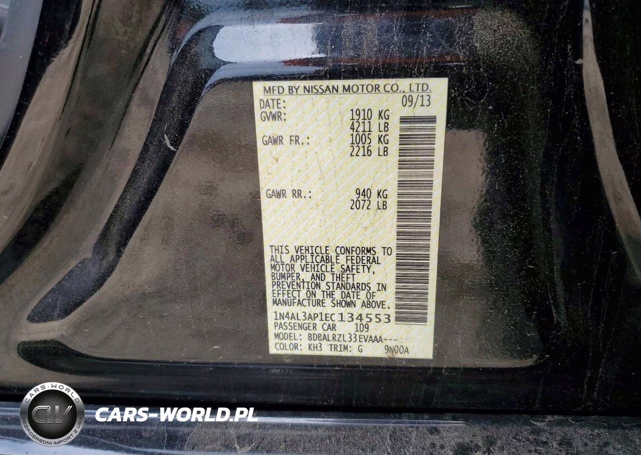2014 Nissan Altima 2.5 S VIN:1N4AL3AP1EC134553 - 12