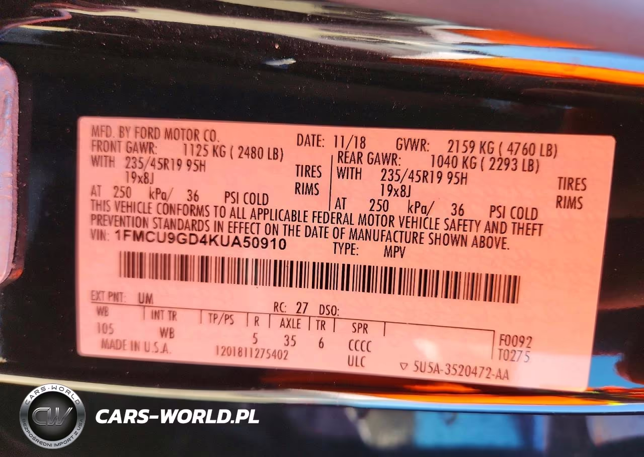 2019 Ford Escape Se VIN:1FMCU9GD4KUA50910 - 13