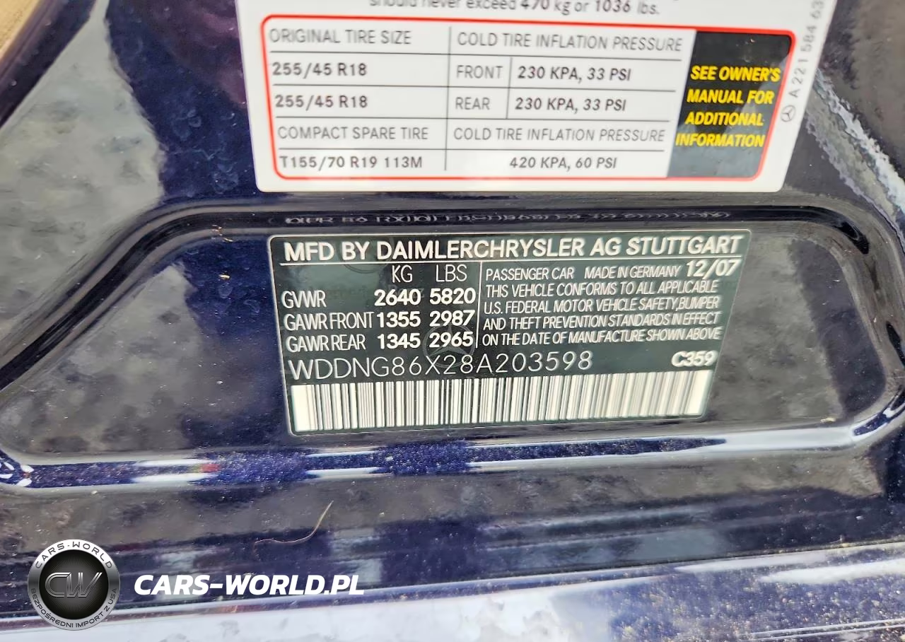 2008 Mercedes-Benz S 550 4Matic VIN:WDDNG86X28A203598 - 12