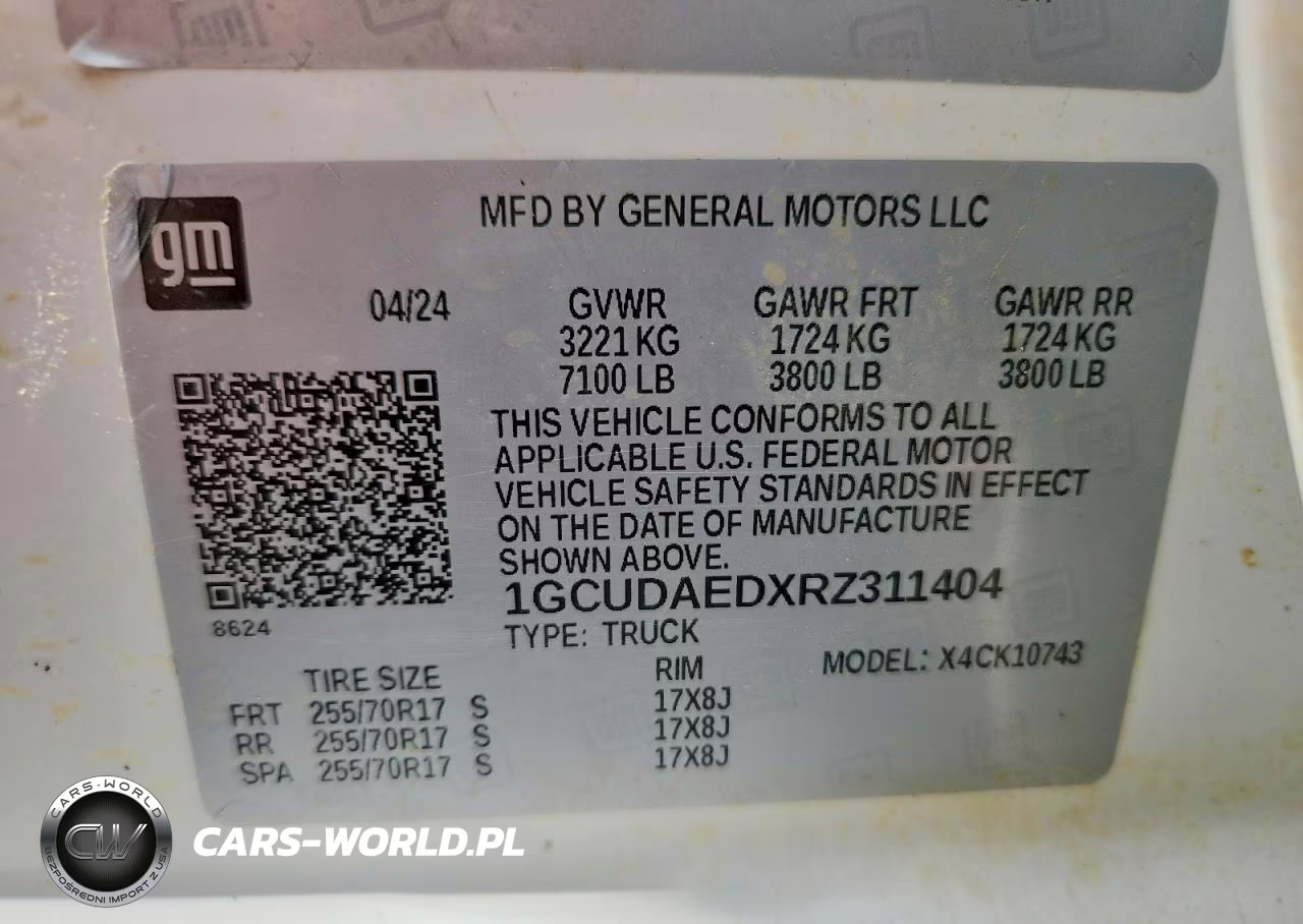 2024 Chevrolet Silverado K1500 VIN:1GCUDAEDXRZ311404 - 12