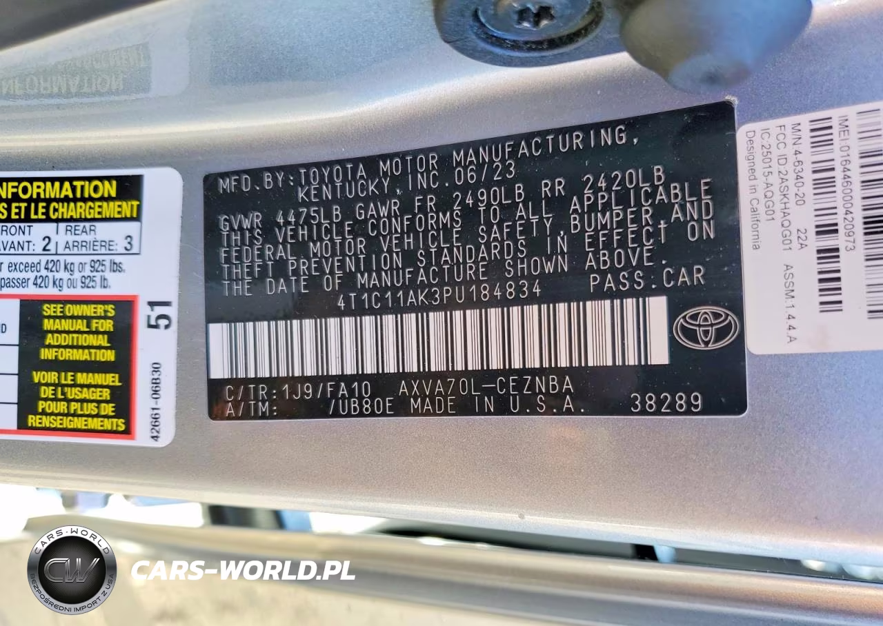 2023 Toyota Camry Le VIN:4T1C11AK3PU184834 - 12
