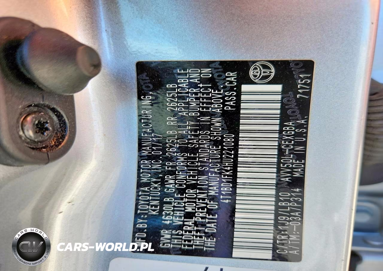 2017 Toyota Camry Hybrid Xle VIN:4T1BD1FK4HU221080 - 12