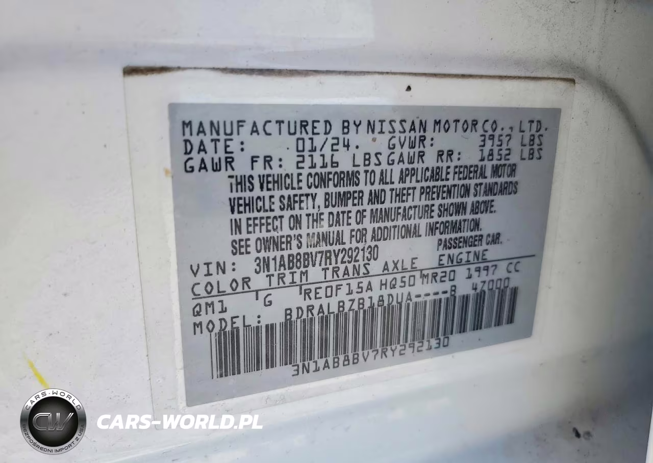 2024 Nissan Sentra S VIN:3N1AB8BV7RY292130 - 12
