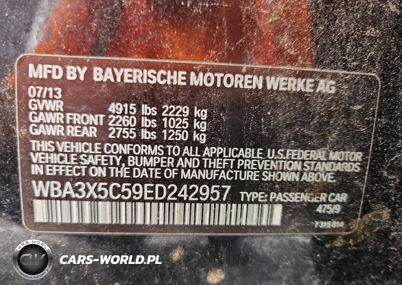 2014 BMW 328 Xigt VIN:WBA3X5C59ED242957 - 12
