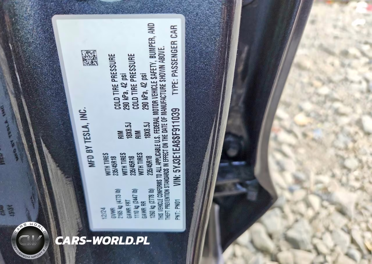 2025 Tesla Model 3 VIN:5YJ3E1EA8SF911039 - 12