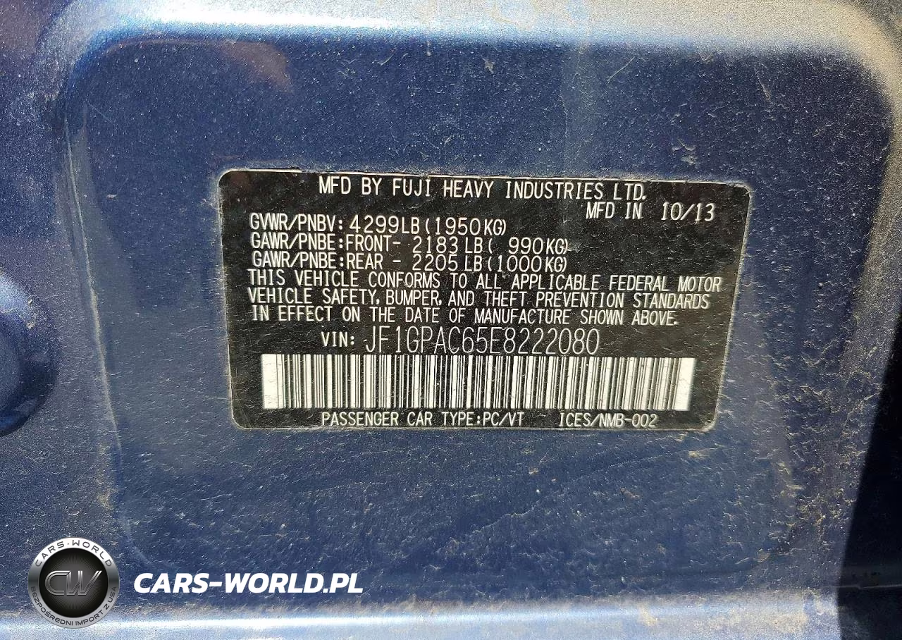 2014 Subaru Impreza Premium VIN:JF1GPAC65E8222080 - 13