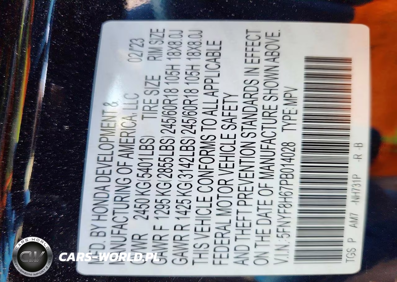 2023 Honda Passport Trail Sport VIN:5FNYF8H67PB014028 - 13