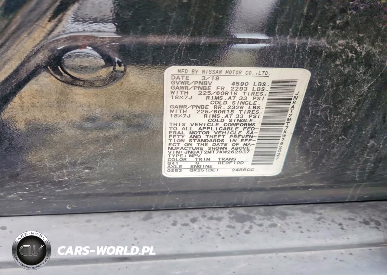 2019 Nissan Rogue Sv VIN:JN8AT2MT7KW262937 - 12