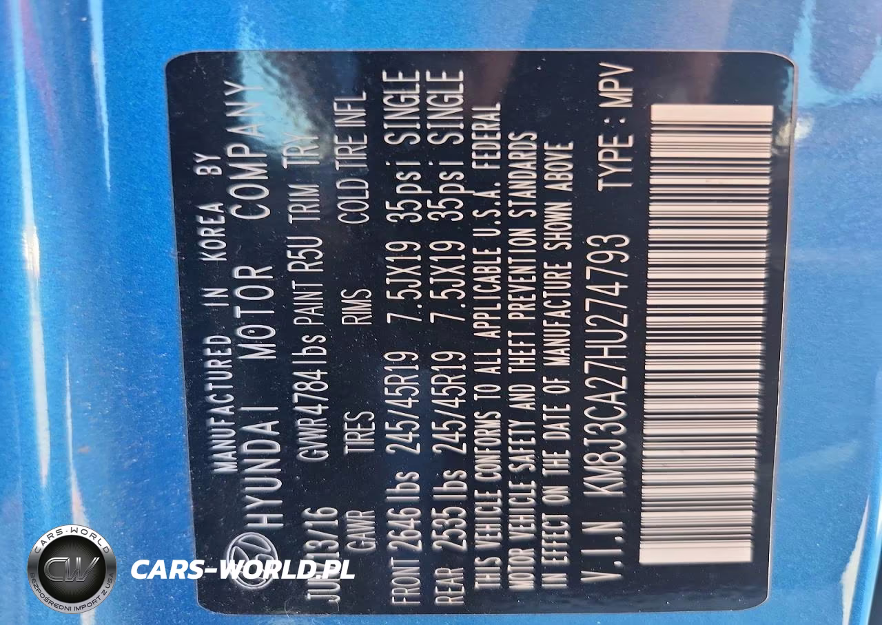 2017 Hyundai Tucson Limited VIN:KM8J3CA27HU274793 - 13