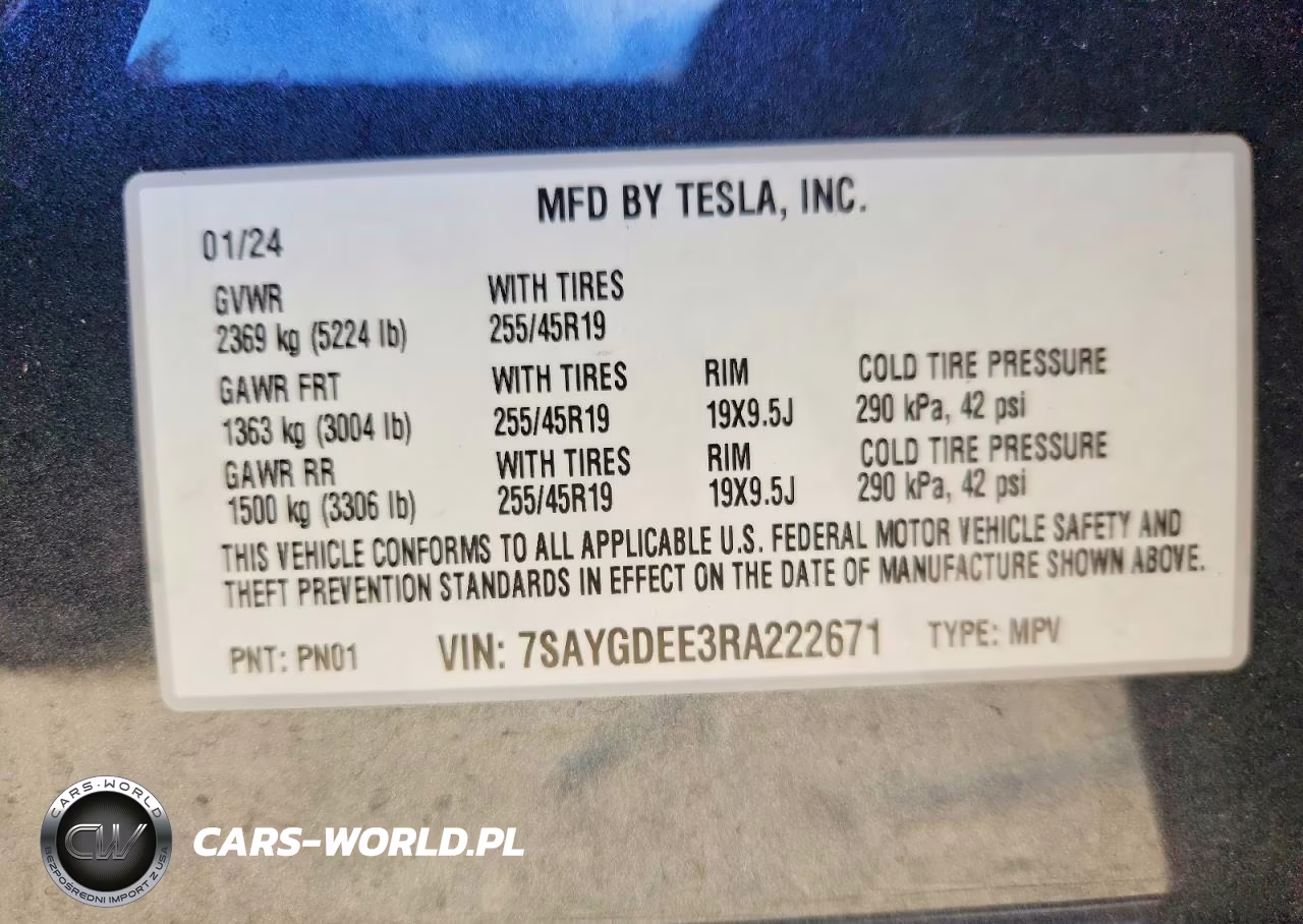 2024 Tesla Model Y VIN:7SAYGDEE3RA222671 - 12