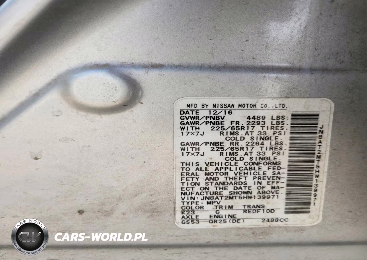 2017 Nissan Rogue S VIN:JN8AT2MT5HW139971 - 13