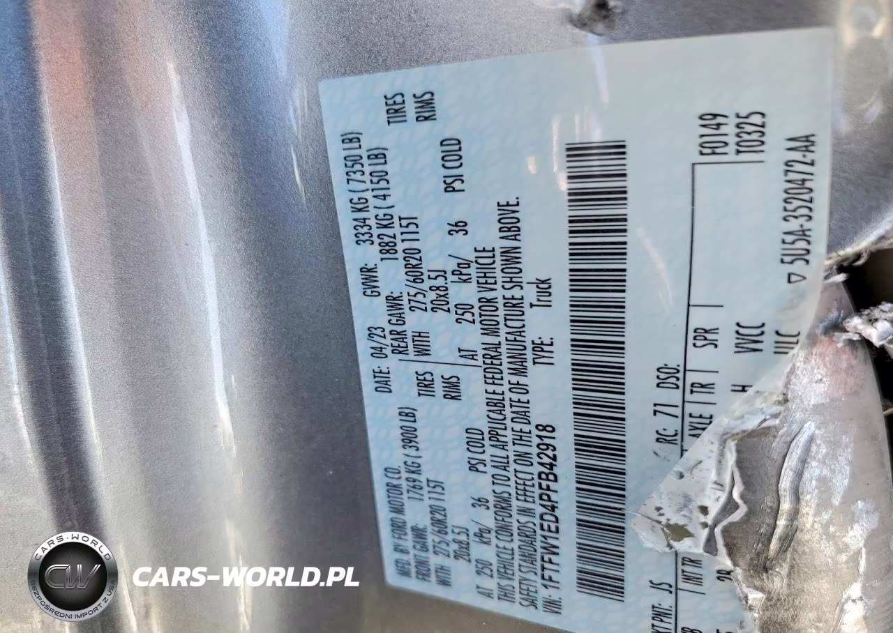 2023 Ford F150 Supercrew VIN:1FTFW1ED4PFB42918 - 13