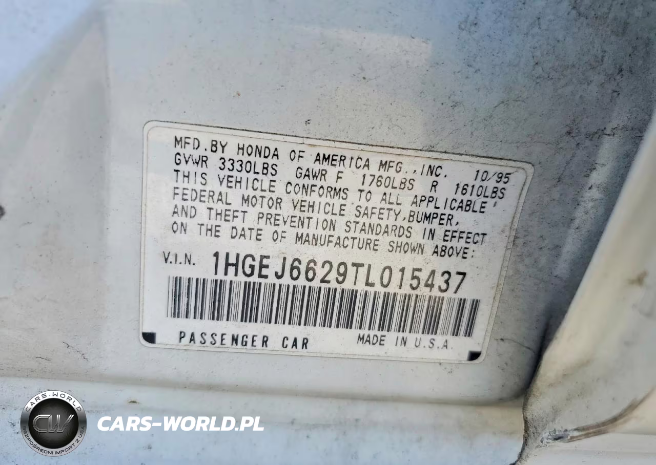 1996 Honda Civic Dx VIN:1HGEJ6629TL015437 - 13