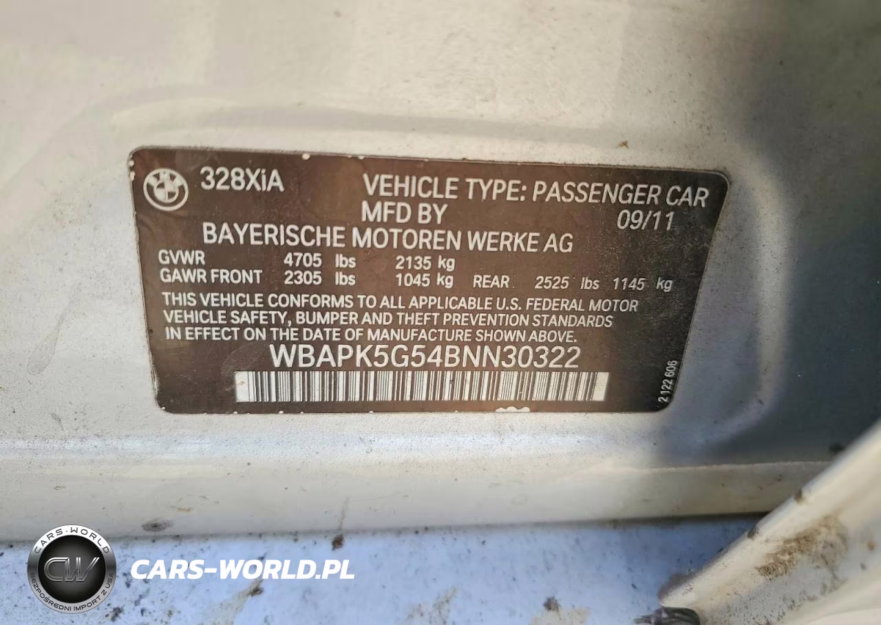 2011 BMW 328 Xi Sulev VIN:WBAPK5G54BNN30322 - 12