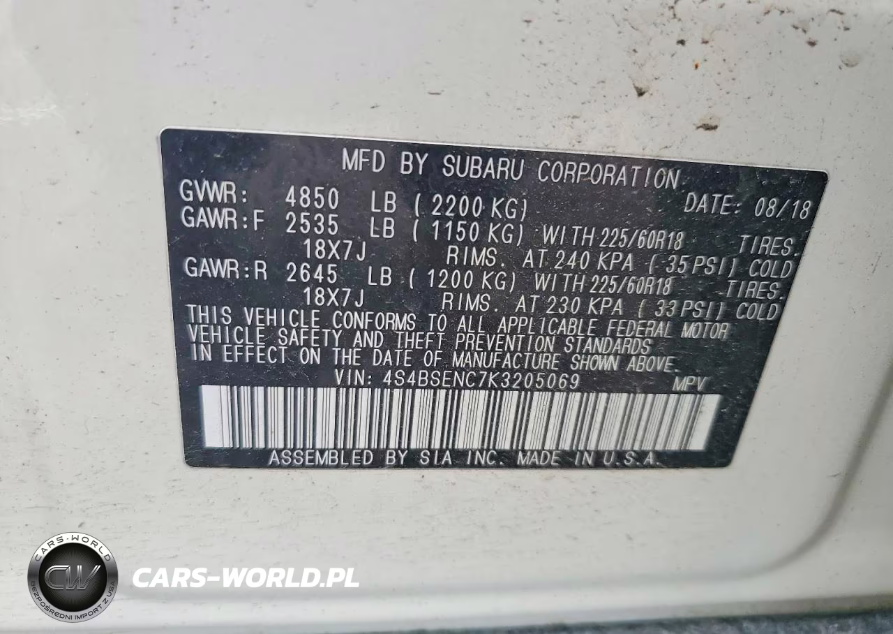 2019 Subaru Outback 3.6R Limited VIN:4S4BSENC7K3205069 - 14