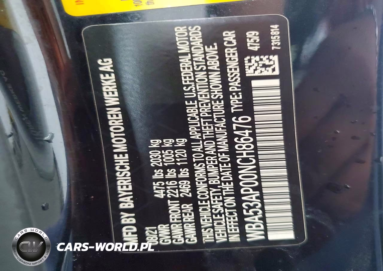 2022 BMW 430I VIN:WBA53AP00NCH86476 - 12