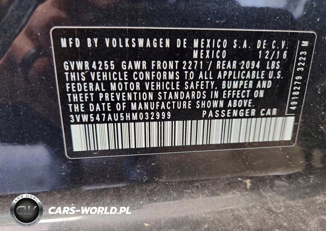 2017 Volkswagen Gti Sport VIN:3VW547AU5HM032999 - 12