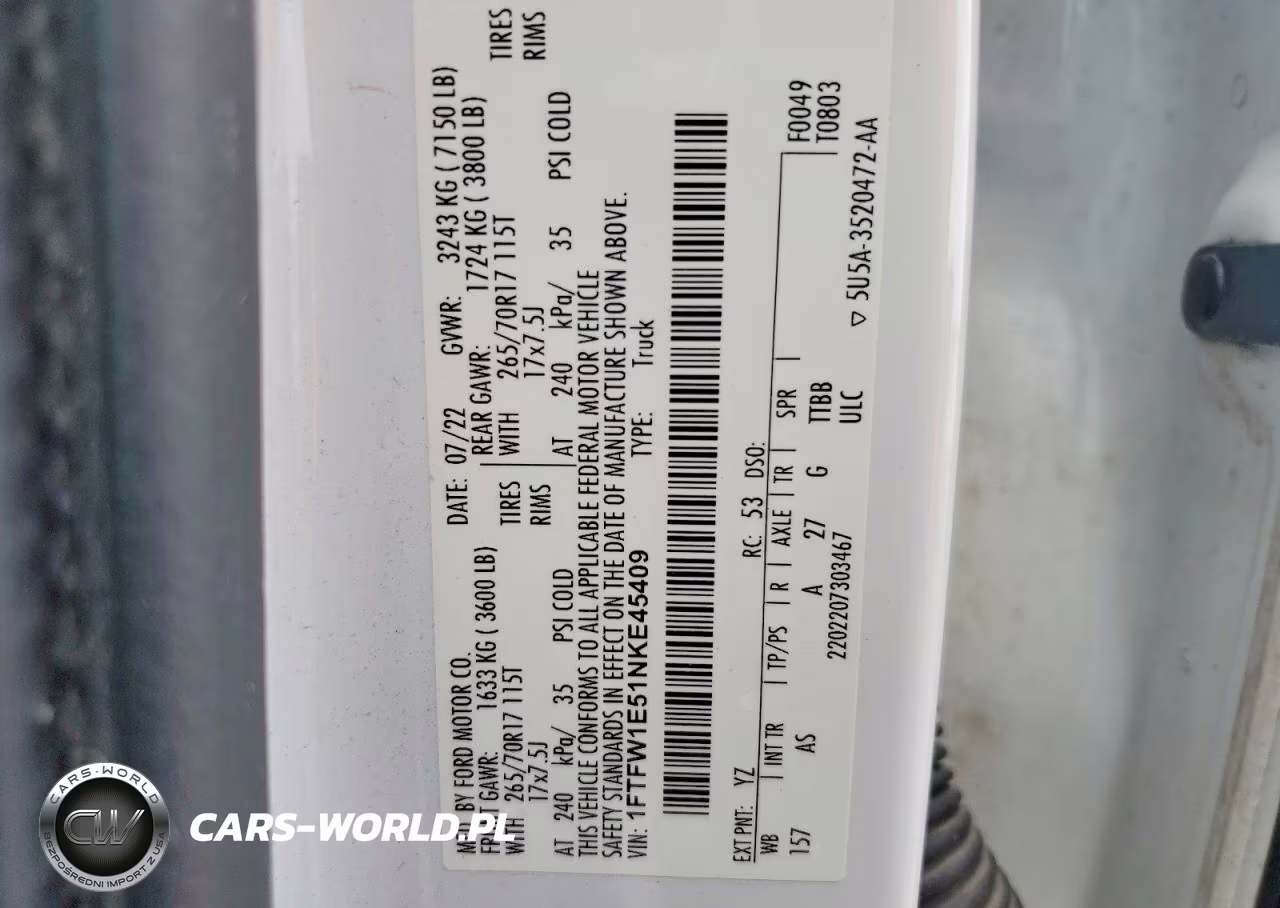 2022 Ford F150 Supercrew VIN:1FTFW1E51NKE45409 - 13