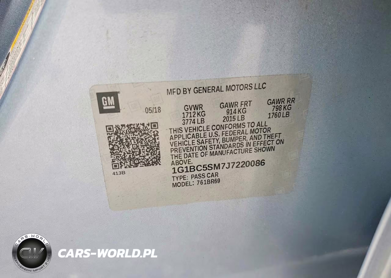 2018 Chevrolet Cruze Ls VIN:1G1BC5SM7J7220086 - 12