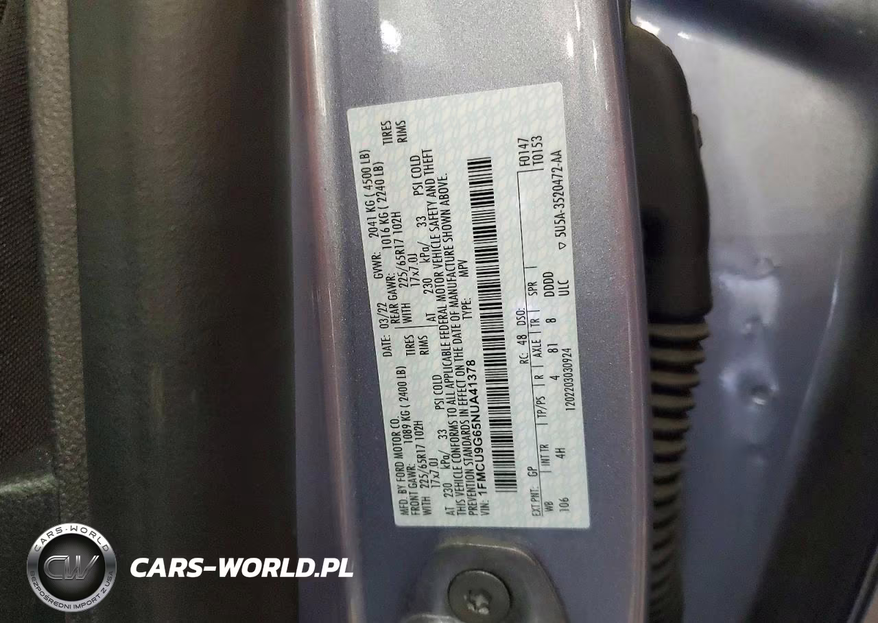 2022 Ford Escape Se VIN:1FMCU9G65NUA41378 - 13