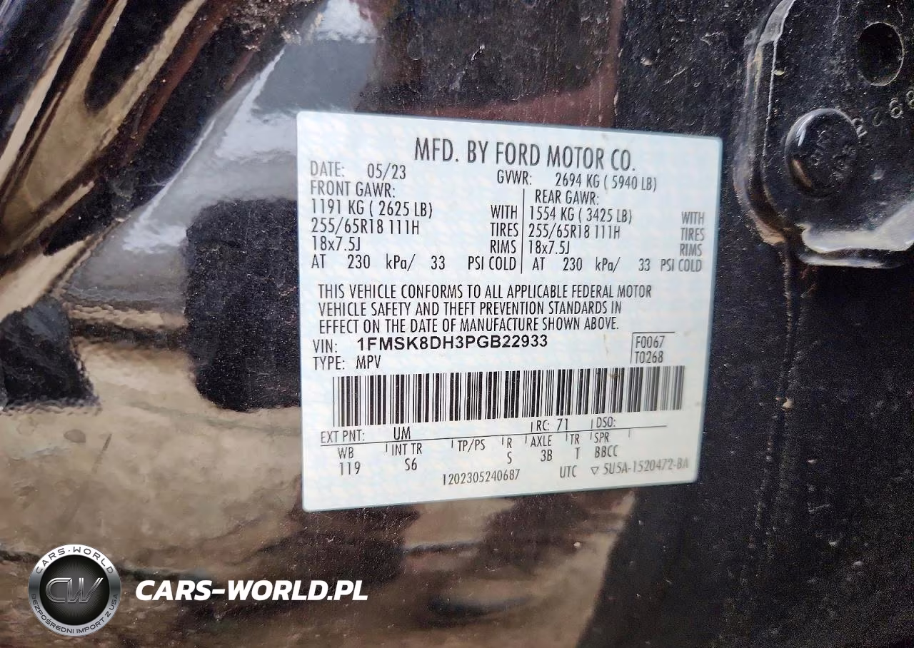 2023 Ford Explorer Xlt VIN:1FMSK8DH3PGB22933 - 12