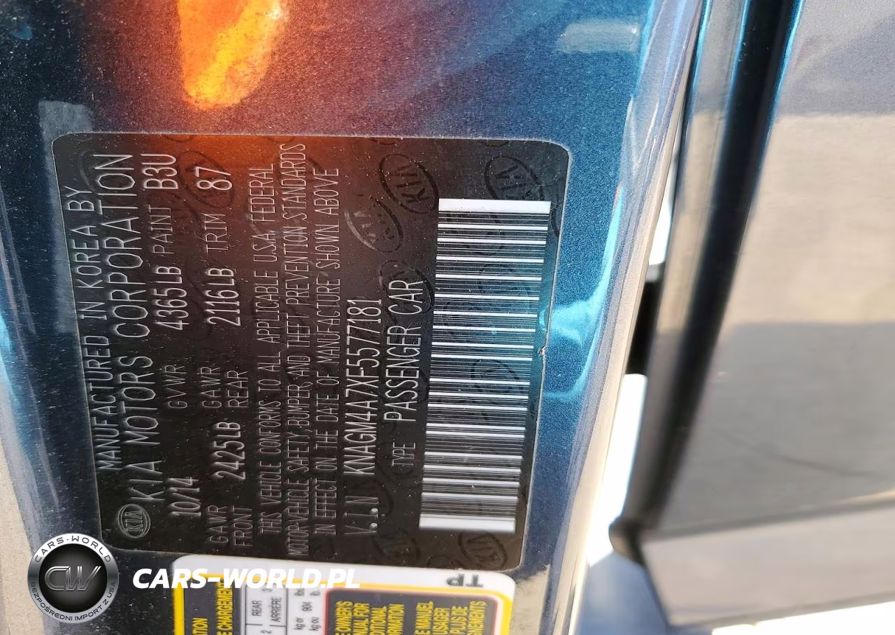 2015 Kia Optima Lx VIN:KNAGM4A7XF5577181 - 12