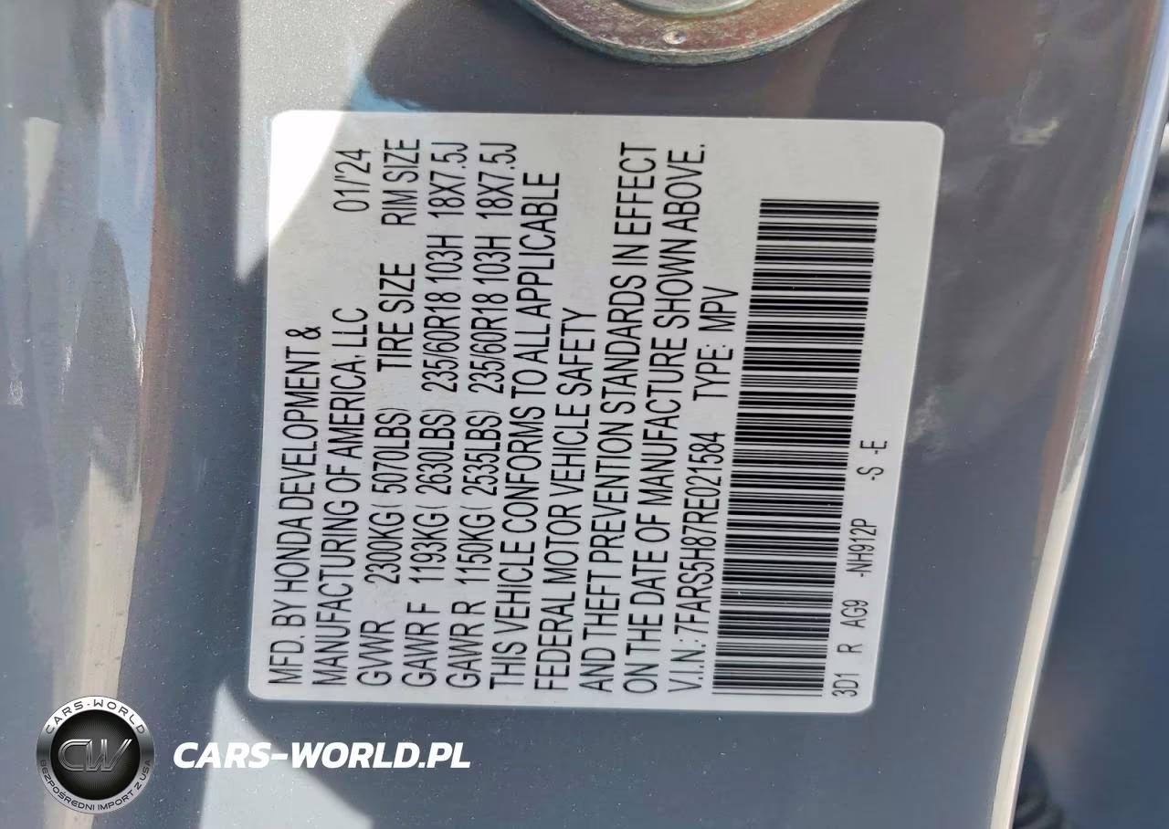 2024 Honda Cr-V Sport-L VIN:7FARS5H87RE021584 - 13