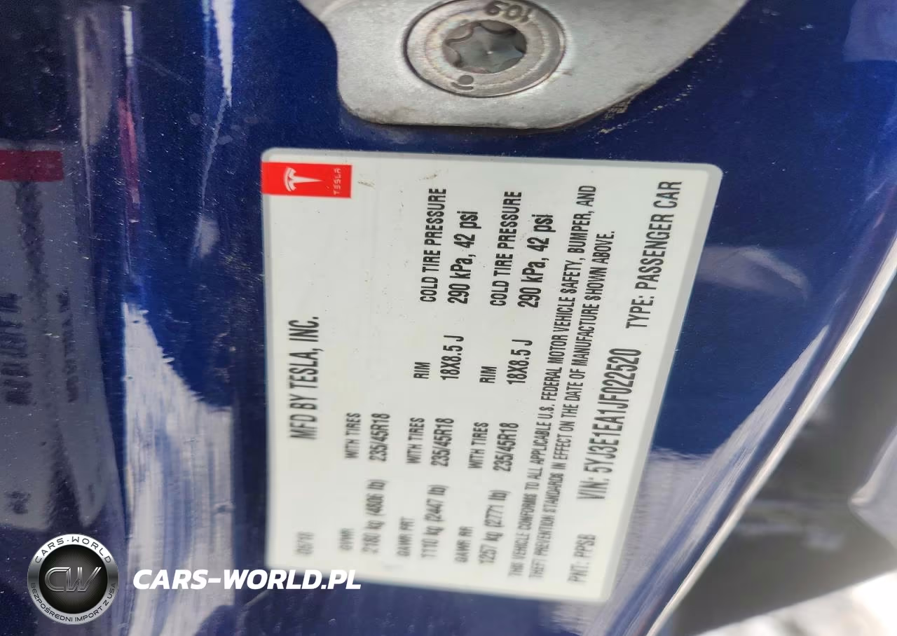 2018 Tesla Model 3 VIN:5YJ3E1EA1JF022520 - 12