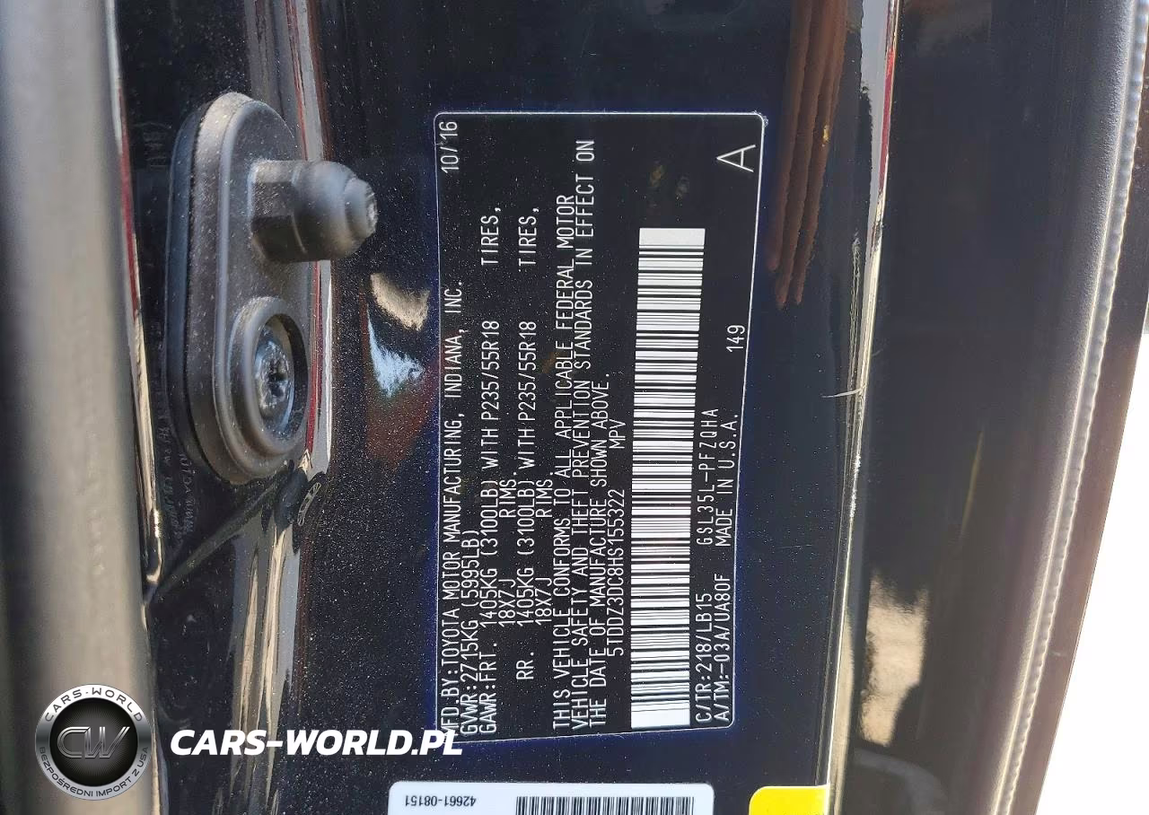 2017 Toyota Sienna Limited Premium 7-Passenger VIN:5TDDZ3DC8HS155322 - 14