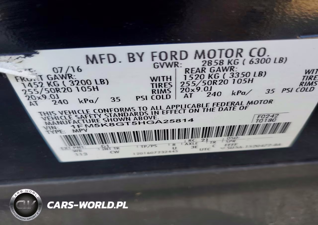2017 Ford Explorer Sport VIN:1FM5K8GT5HGA25814 - 13