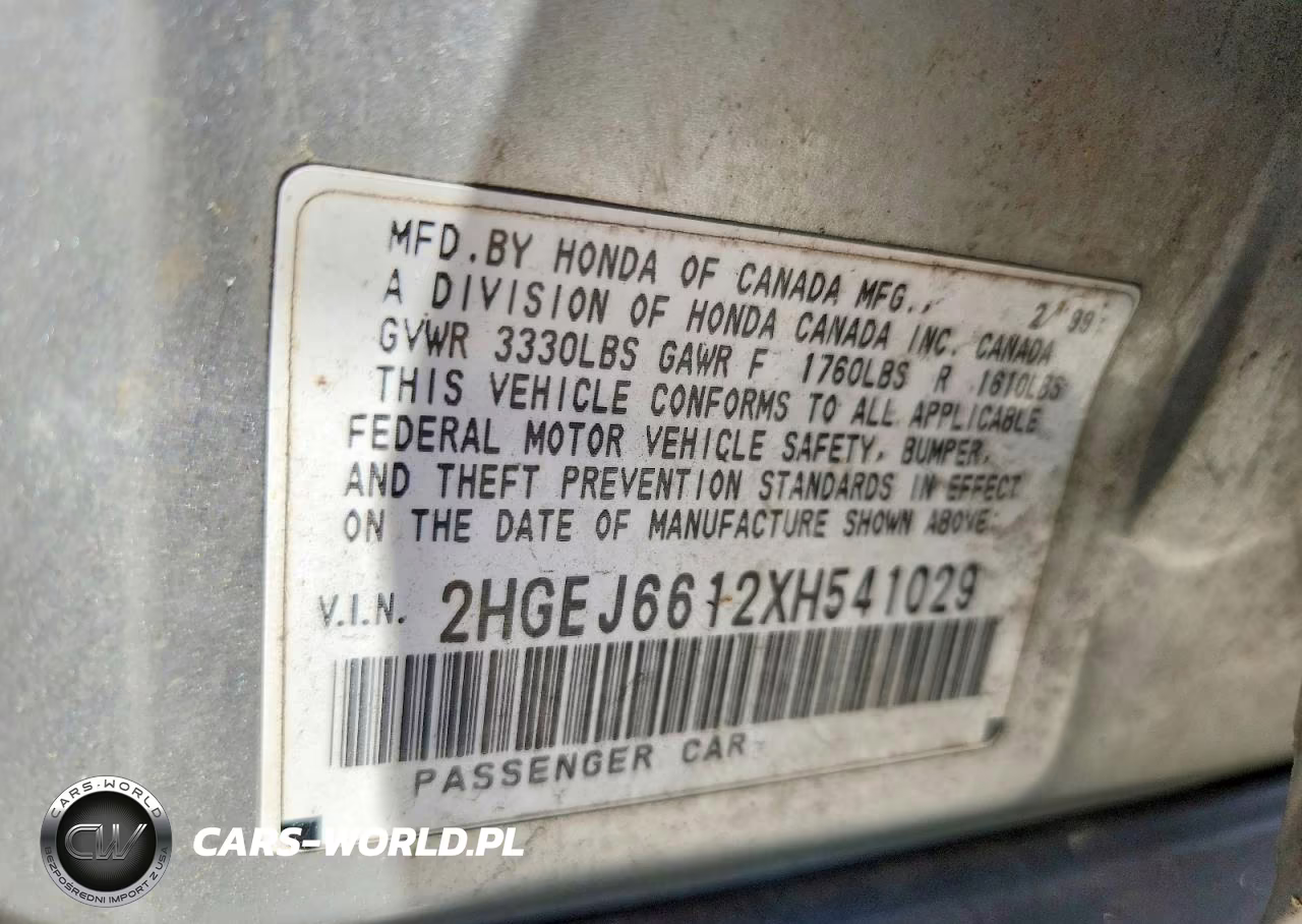 1999 Honda Civic Base VIN:2HGEJ6612XH541029 - 12