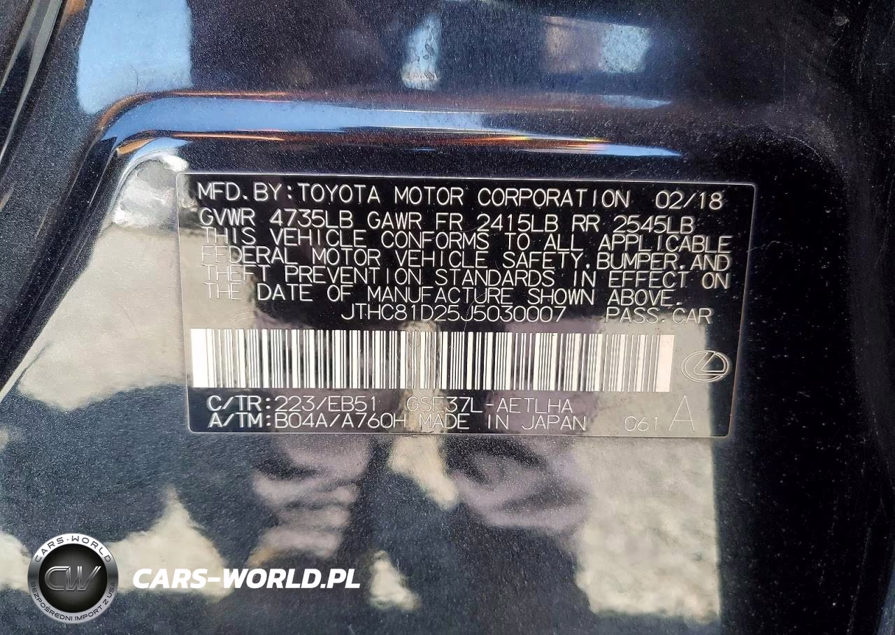 2018 Lexus Is 300 VIN:JTHC81D25J5030007 - 12