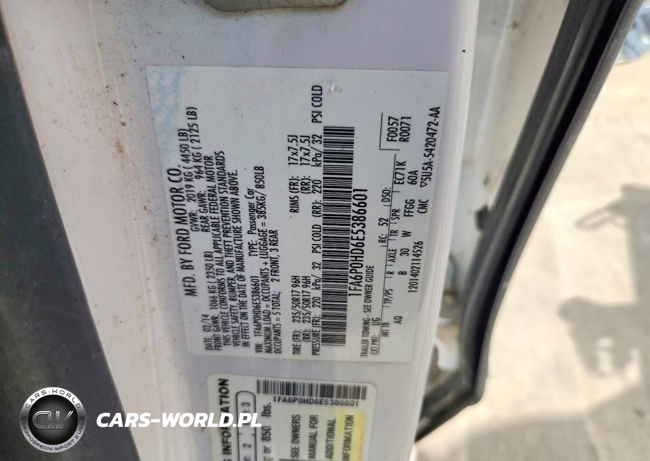 2014 Ford Fusion Se VIN:1FA6P0HD6E5386601 - 13