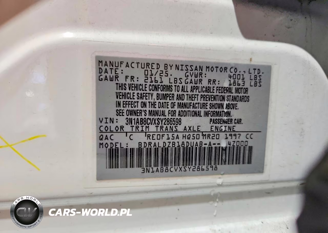 2025 Nissan Sentra Sv VIN:3N1AB8CVXSY286598 - 12