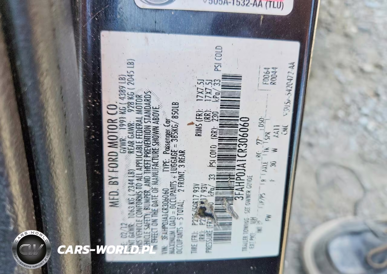 2012 Ford Fusion Sel VIN:3FAHP0JA1CR306060 - 12