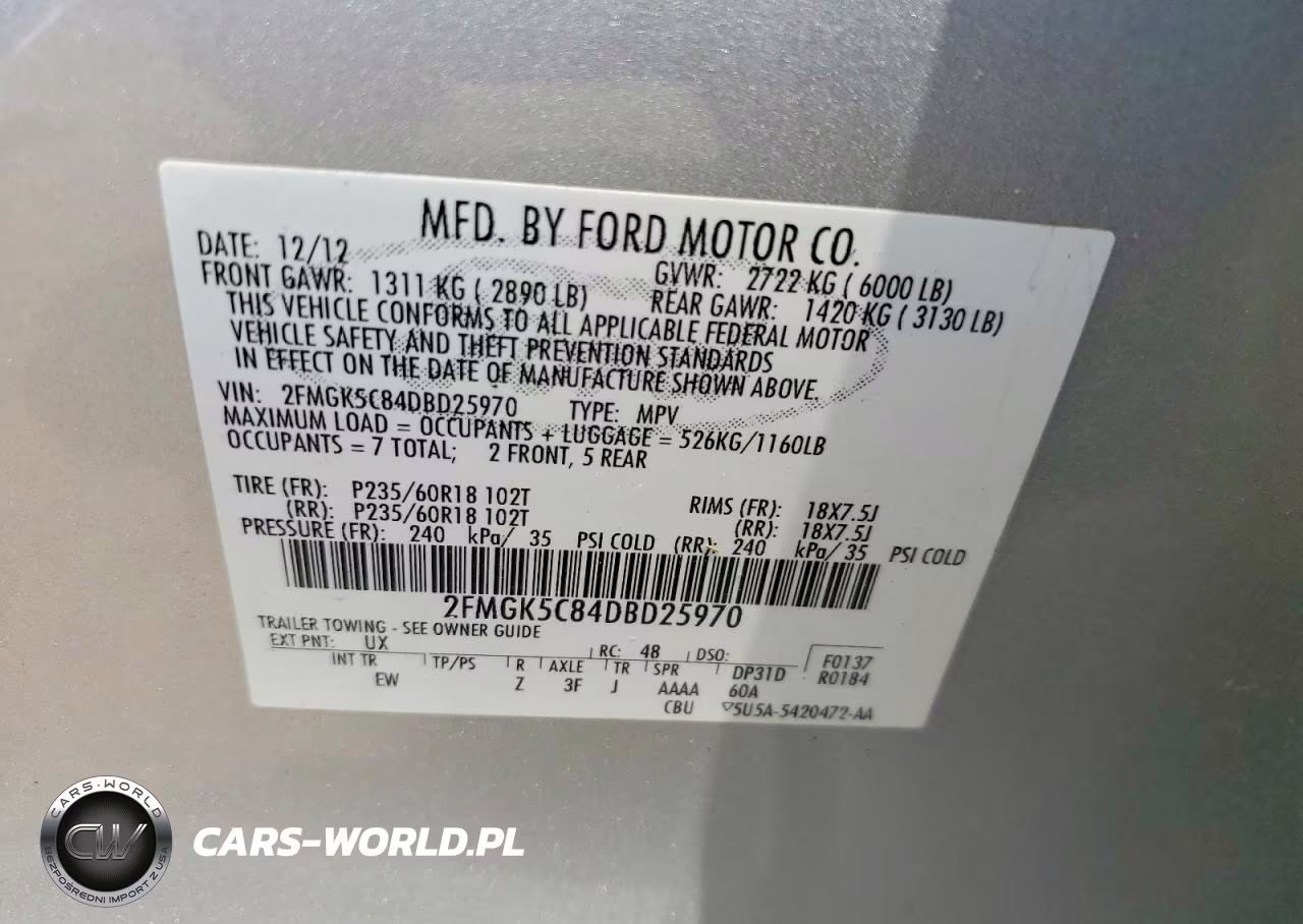 2013 Ford Flex VIN:2FMGK5C84DBD25970 - 13