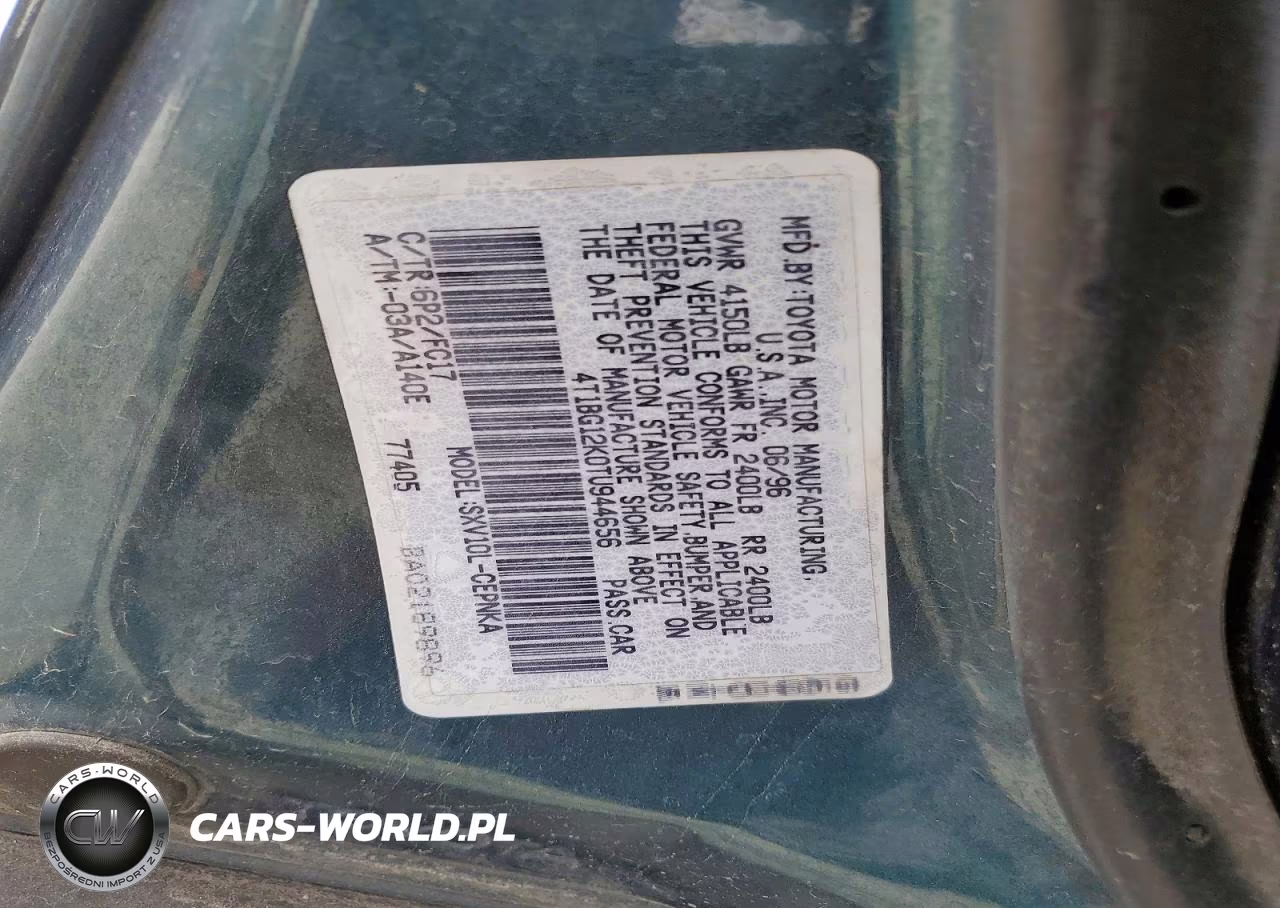 1996 Toyota Camry Le VIN:4T1BG12K0TU944656 - 12