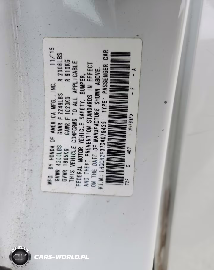 2016 Honda Accord Lx VIN:1HGCR2F37GA079429 - 13